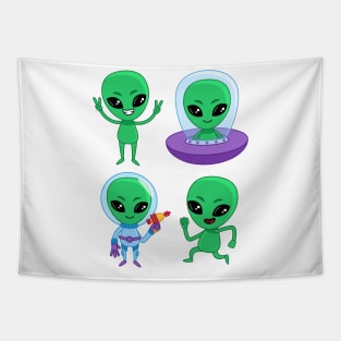 Alien Cartoon Funny Tapestry