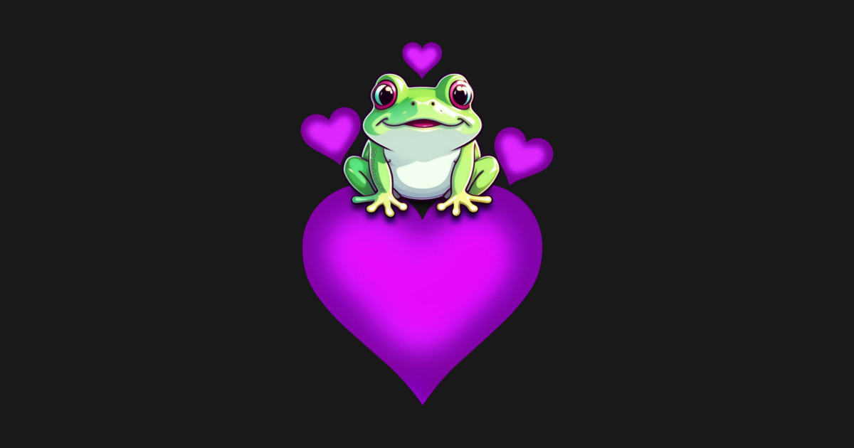 Frog heart Cute TShirt TeePublic