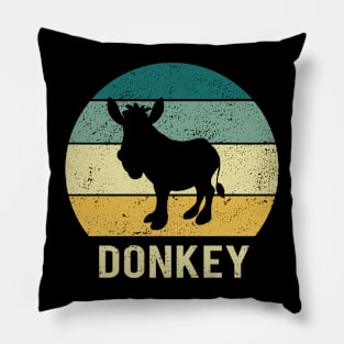 Donkey At Vintage Sunset A Gift For Donkey Lovers Pillow