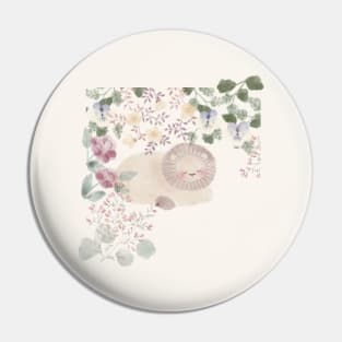 Lion Sleeping among wild flowers Pin