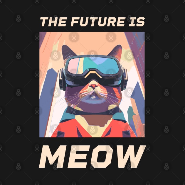 The Future is Meow – Futuristic cat in VR glasses (Dark Edition) by Optimix