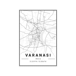 Varanasi Light City Map T-Shirt