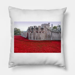 Tower of London Red Poppy Pillow