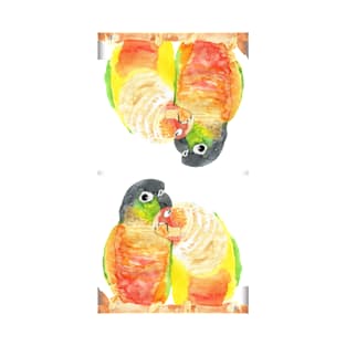 Green-cheeked conure lover watercolor pattern T-Shirt