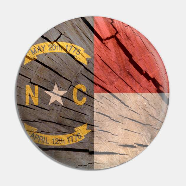 North Carolina Wood Flag Pin by DrPen