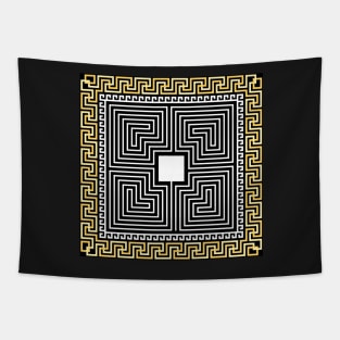 Gold Greek ornament Meander Tapestry
