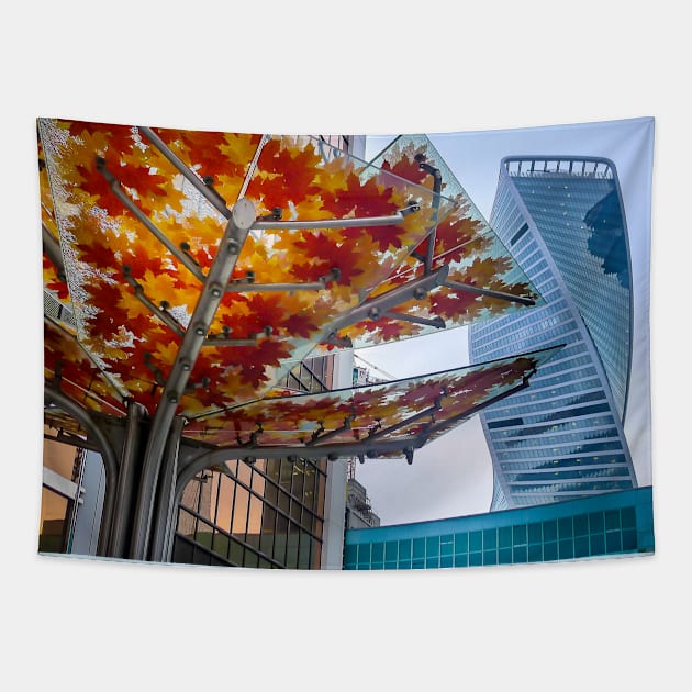 Autumn in the city Tapestry by Evgeniya