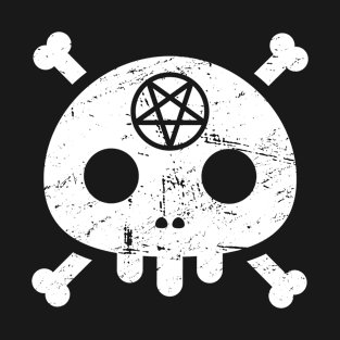 Cute Goth Pentagram Skull T-Shirt