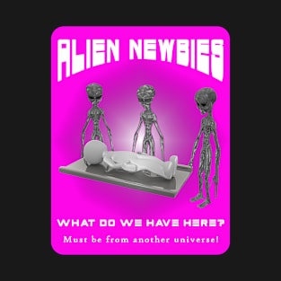 Alien Newbies - Pink and White T-Shirt