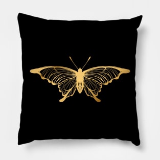 Gold Butterfly Pillow