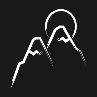 Minimalist Brush Mountains and Sun T-Shirt