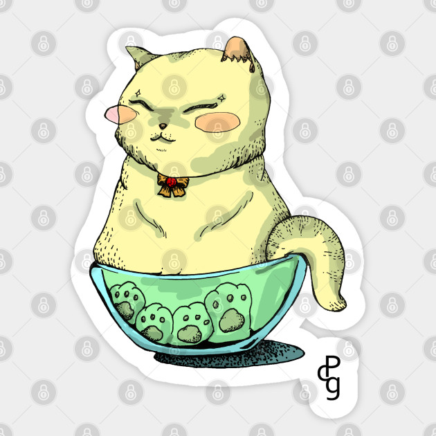 Bowl Cat Cat Sticker Teepublic