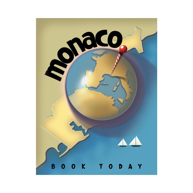 Monaco vintage style travel poster by nickemporium1