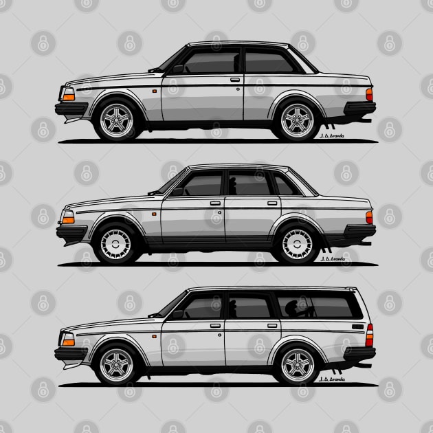 Family portrait of the iconic swedish car by jaagdesign