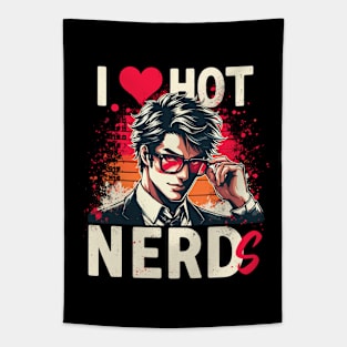 I Love Hot Nerd Anime Manga School Husbando Smart Geek Otaku Tapestry