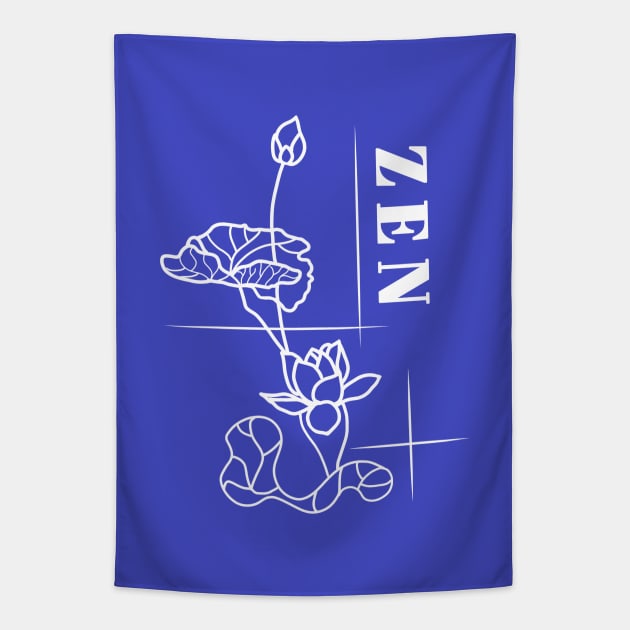 Zen Lotus Meditation Tapestry by DesignTree