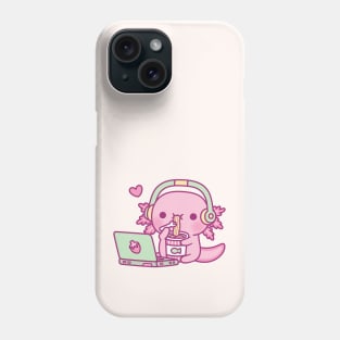 Cute Axolotl Loves Instant Noodles And Anime Phone Case