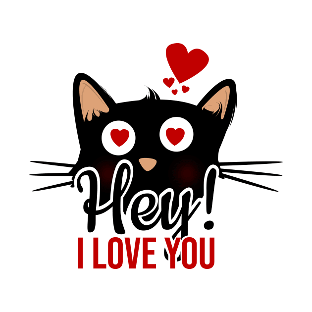 Hey i love you, black cat by Rishirt