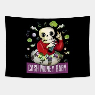 Music Lover skeleton - Money Skull Tapestry