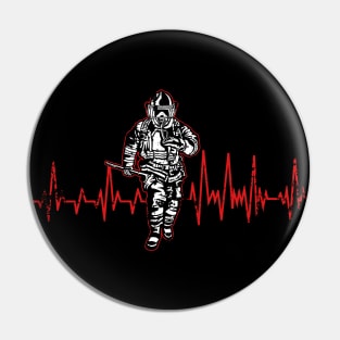 Heartbeat Firefighter Firemen Pin