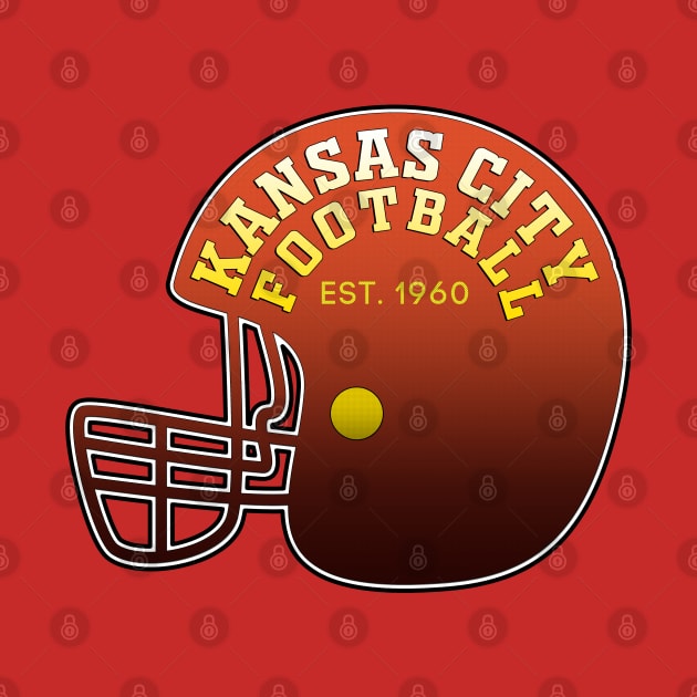 Kansas City Football EST 1960 Helmet Sports Lover Design by PsychoDynamics