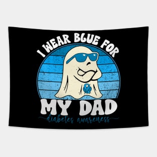 Groovy I Wear Blue For My Dad Diabetes T1D Awareness Tapestry