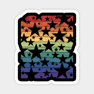 Distressed Gay Pride Stars and Bars Magnet