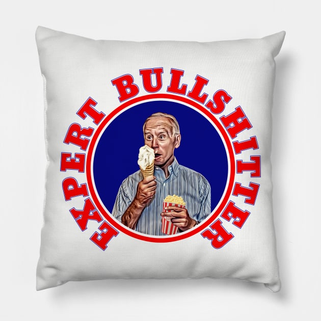 Cartoon Biden with Ice Cream Expert Bullshitter Pillow by Roly Poly Roundabout