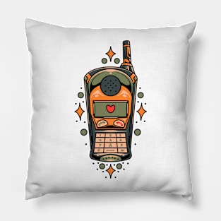 vintage phone tattoo style Pillow