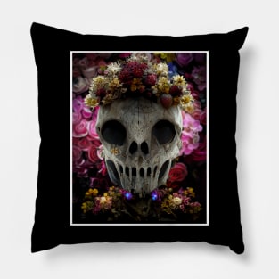 skull flowers design Pillow