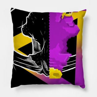 New Retro Wave Stag Skull Pixelart Pillow