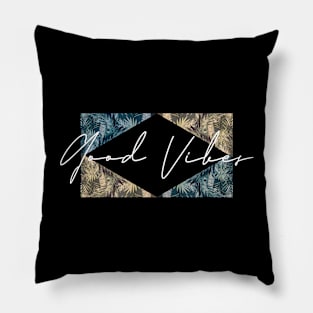 Good Vibes Tropical Geometric Pillow