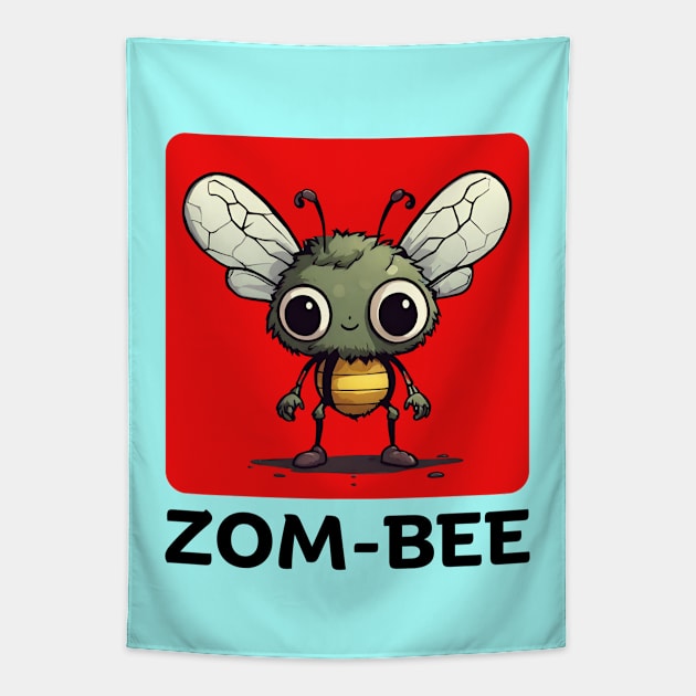 Zom-Bee | Bee Pun Tapestry by Allthingspunny