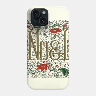 1980s Retro Floral typography Bohemian Christmas Joyeux Noel Phone Case