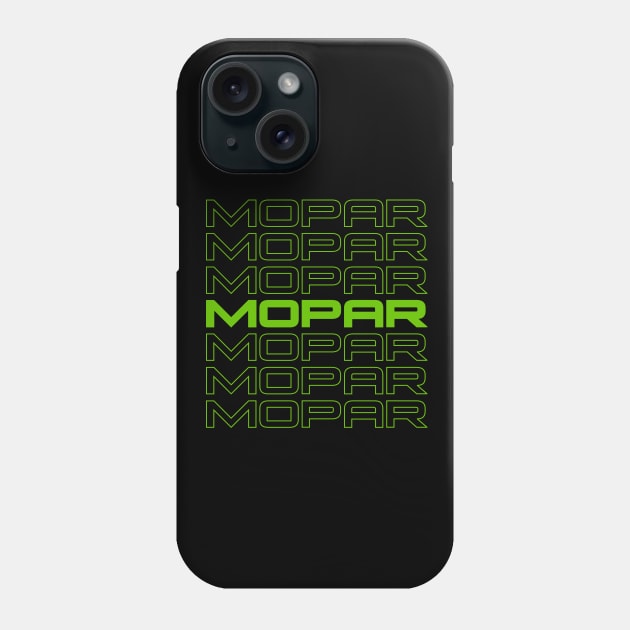 Mopar repeat  - Green print Phone Case by retropetrol