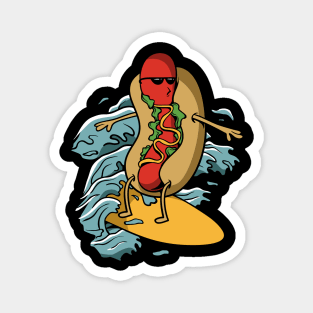 Hot dog surfer Magnet