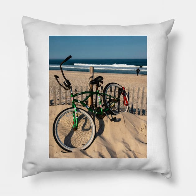 Bike at the Jersey Shore. Pillow by fparisi753