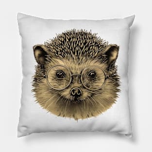 Spikes and Specs: The Hedgehog Scholar Pillow