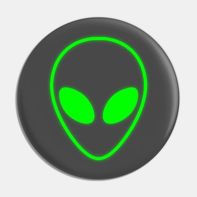 Green Alien Pin by GreenGuyTeesStore