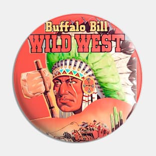 Wild West Desert Cactus American Indian Horseback Western Cowboy Vintage Retro Comic Pin