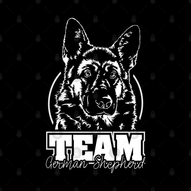 Funny Proud German Shepherd Team K9 dog sport portrait by wilsigns