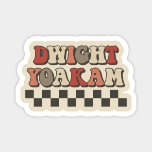 Dwight Yoakam Checkered Retro Groovy Style Magnet