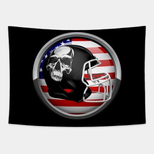 American Football Skull Tapestry