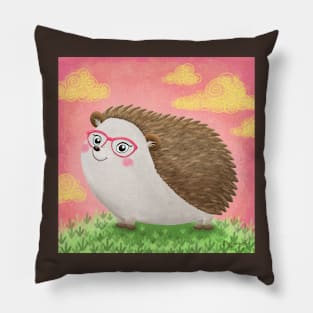 Hedgie Hedgehog with Glasses Pillow
