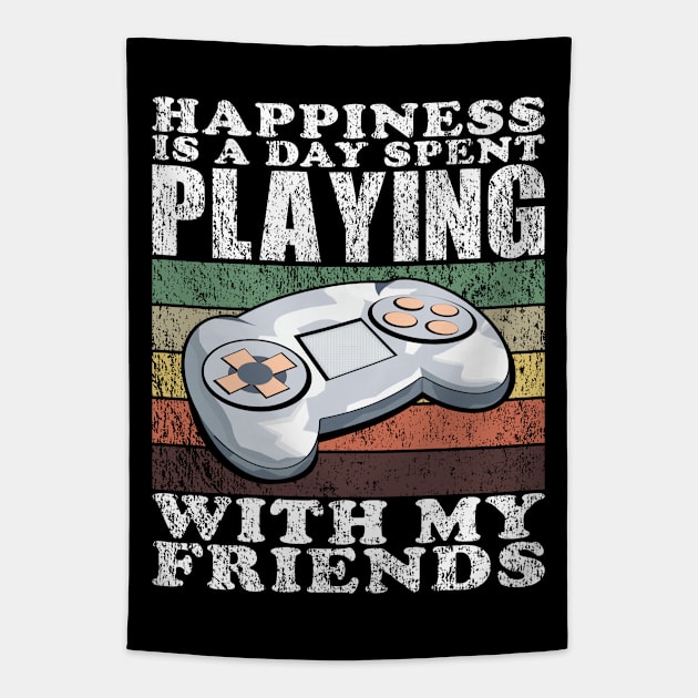 Playing Video Games With My Friends Funny Gaming Quotes Tapestry by JaussZ