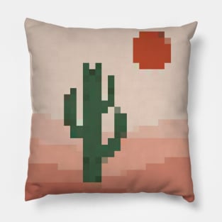 desert cactus pixel art Pillow