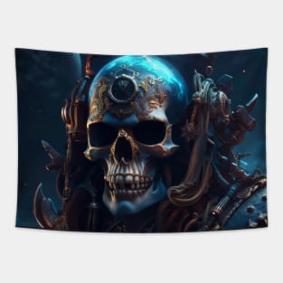 Skull Space Pirate Tapestry