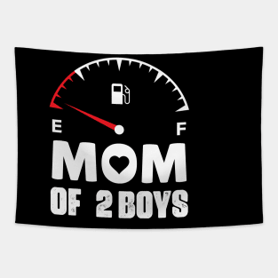 Mom of 2 Boys Mothers Day Birthday Women Tapestry