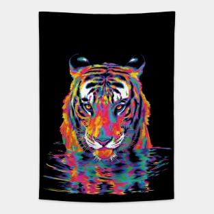 Rainbow Tiger Stare Tapestry