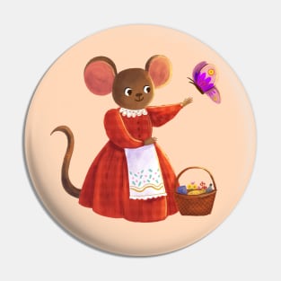 Mouse and Butterfly Pin